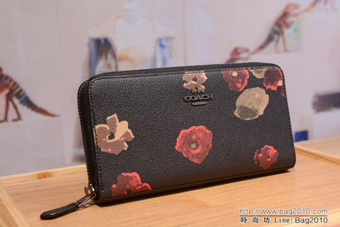 COACH蔻馳 原單 山茶花長款女錢包 頭層牛皮 55950  Chz1208